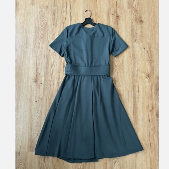 ★JIL SANDER A-Line Wool Dress Green EU36★ - Picture 5 of 9